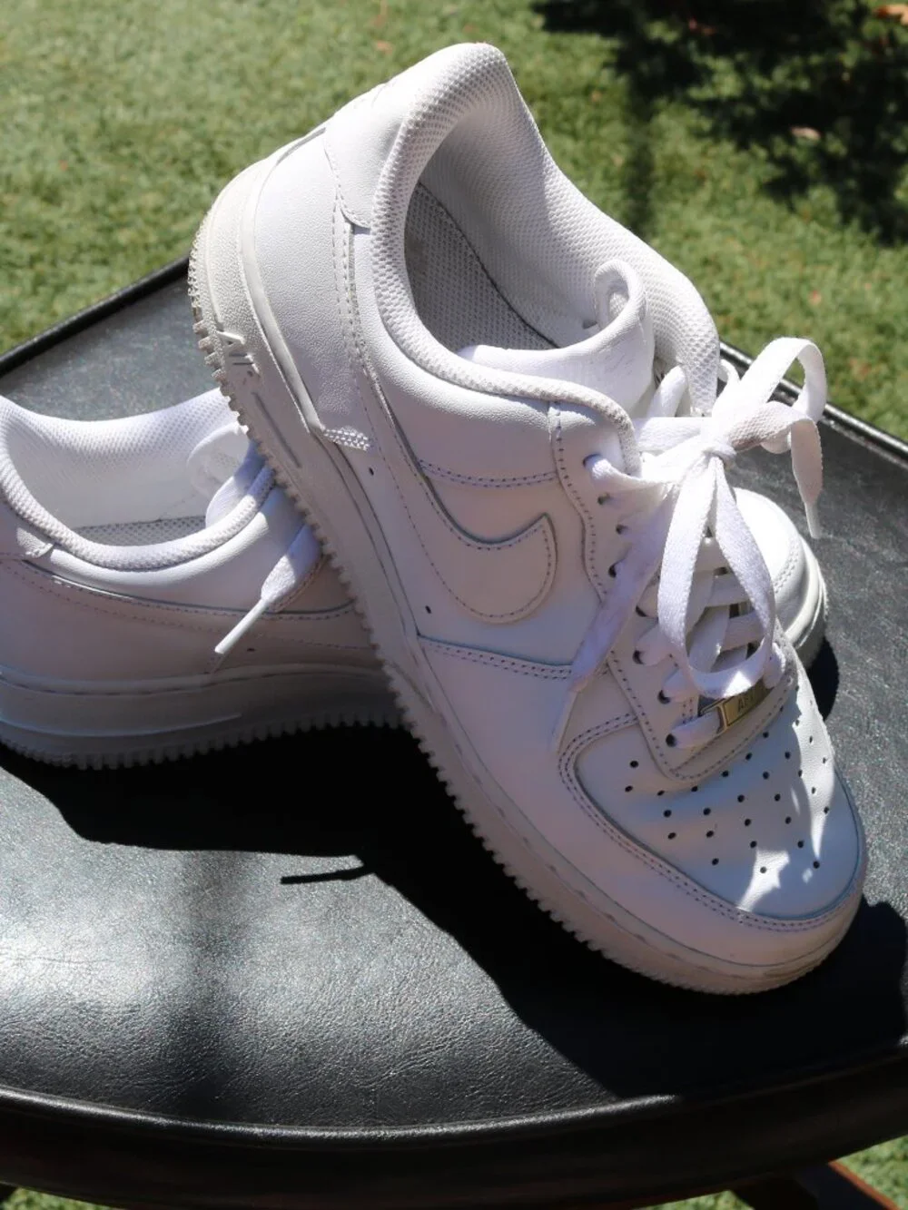 Nike Air Force 1 '07 Triple White Leather Low Top Casual Sneakers